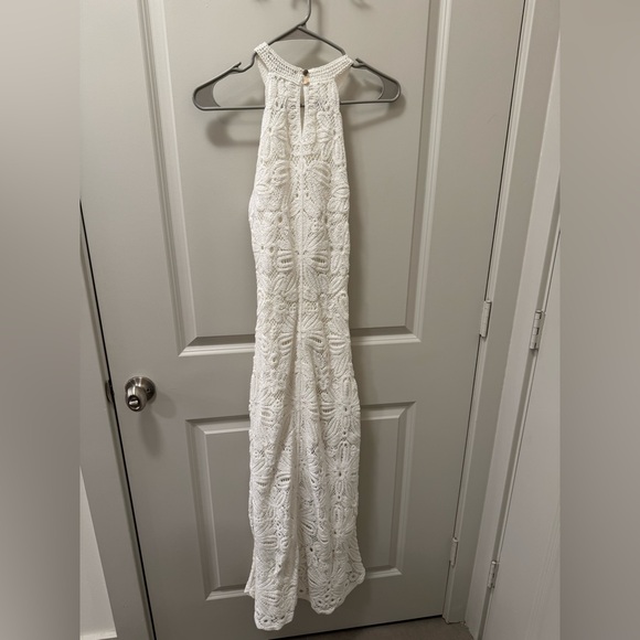 Maje White knit midi dress Lace Halter-Style Maxi Dress - Picture 7 of 11